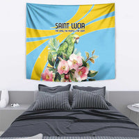 Saint Lucia Rosa Rubiginosa Tapestry With Sent Lisi Parrot - Wonder Print Shop