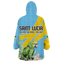 Saint Lucia Rosa Rubiginosa Wearable Blanket Hoodie With Sent Lisi Parrot - Wonder Print Shop