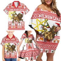 Personalized Ethiopia Christmas Family Matching Off Shoulder Short Dress and Hawaiian Shirt Lion of Judah - Melikam Gena! - Wonder Print Shop
