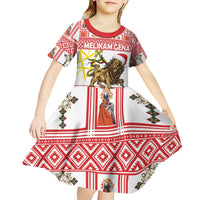 Personalized Ethiopia Christmas Kid Short Sleeve Dress Lion of Judah - Melikam Gena! - Wonder Print Shop