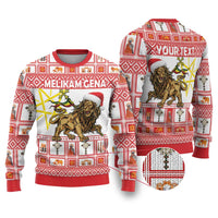 Personalized Ethiopia Christmas Ugly Christmas Sweater Lion of Judah - Melikam Gena! - Wonder Print Shop