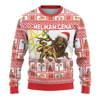 Personalized Ethiopia Christmas Ugly Christmas Sweater Lion of Judah - Melikam Gena! - Wonder Print Shop