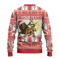Personalized Ethiopia Christmas Ugly Christmas Sweater Lion of Judah - Melikam Gena! - Wonder Print Shop