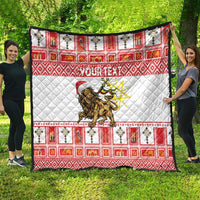 Personalized Ethiopia Christmas Quilt Lion of Judah - Melikam Gena! - Wonder Print Shop
