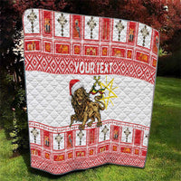 Personalized Ethiopia Christmas Quilt Lion of Judah - Melikam Gena! - Wonder Print Shop