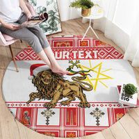 Personalized Ethiopia Christmas Round Carpet Lion of Judah - Melikam Gena!