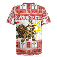 Personalized Ethiopia Christmas Rugby Jersey Lion of Judah - Melikam Gena! - Wonder Print Shop