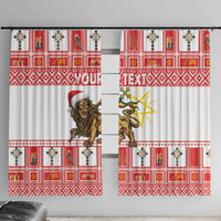 Personalized Ethiopia Christmas Window Curtain Lion of Judah - Melikam Gena! - Wonder Print Shop