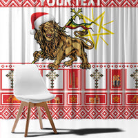 Personalized Ethiopia Christmas Window Curtain Lion of Judah - Melikam Gena! - Wonder Print Shop