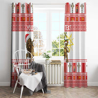 Personalized Ethiopia Christmas Window Curtain Lion of Judah - Melikam Gena! - Wonder Print Shop