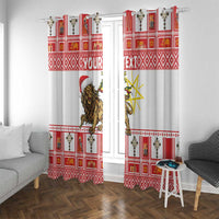 Personalized Ethiopia Christmas Window Curtain Lion of Judah - Melikam Gena! - Wonder Print Shop