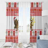 Personalized Ethiopia Christmas Window Curtain Lion of Judah - Melikam Gena! - Wonder Print Shop