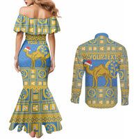 Personalized Eritrea Christmas Couples Matching Mermaid Dress and Long Sleeve Button Shirt Ruhus Beal Lidet - National Emblem