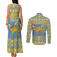 Personalized Eritrea Christmas Couples Matching Tank Maxi Dress and Long Sleeve Button Shirt Ruhus Beal Lidet - National Emblem - Wonder Print Shop