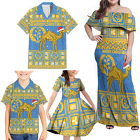 Personalized Eritrea Christmas Family Matching Off Shoulder Maxi Dress and Hawaiian Shirt Ruhus Beal Lidet - National Emblem - Wonder Print Shop