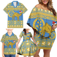 Personalized Eritrea Christmas Family Matching Off Shoulder Short Dress and Hawaiian Shirt Ruhus Beal Lidet - National Emblem - Wonder Print Shop