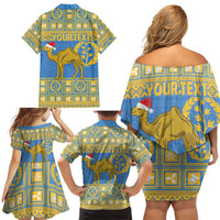 Personalized Eritrea Christmas Family Matching Off Shoulder Short Dress and Hawaiian Shirt Ruhus Beal Lidet - National Emblem - Wonder Print Shop