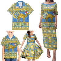 Personalized Eritrea Christmas Family Matching Puletasi and Hawaiian Shirt Ruhus Beal Lidet - National Emblem - Wonder Print Shop