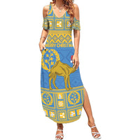 Personalized Eritrea Christmas Family Matching Summer Maxi Dress and Hawaiian Shirt Ruhus Beal Lidet - National Emblem - Wonder Print Shop