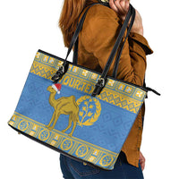 Personalized Eritrea Christmas Leather Tote Bag Ruhus Beal Lidet - National Emblem - Wonder Print Shop