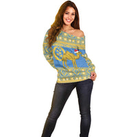 Personalized Eritrea Christmas Off Shoulder Sweater Ruhus Beal Lidet - National Emblem - Wonder Print Shop