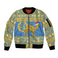 Personalized Eritrea Christmas Sleeve Zip Bomber Jacket Ruhus Beal Lidet - National Emblem - Wonder Print Shop