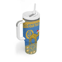 Personalized Eritrea Christmas Tumbler With Handle Ruhus Beal Lidet - National Emblem - Wonder Print Shop