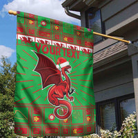 Personalized Wales Nadolig Llawen Garden Flag Welsh Dragon Mascot - Merry Xmas - Wonder Print Shop