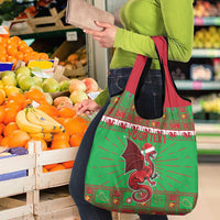 Personalized Wales Nadolig Llawen Grocery Bag Welsh Dragon Mascot - Merry Xmas