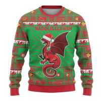Personalized Wales Nadolig Llawen Ugly Christmas Sweater Welsh Dragon mascot - Merry Xmas - Wonder Print Shop