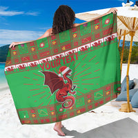 Personalized Wales Nadolig Llawen Sarong Welsh Dragon Mascot - Merry Xmas - Wonder Print Shop