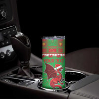 Personalized Wales Nadolig Llawen Skinny Tumbler Welsh Dragon mascot - Merry Xmas - Wonder Print Shop