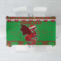 Personalized Wales Nadolig Llawen Tablecloth Welsh Dragon Mascot - Merry Xmas - Wonder Print Shop