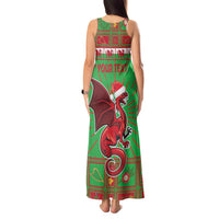 Personalized Wales Nadolig Llawen Tank Maxi Dress Welsh Dragon Mascot - Merry Xmas - Wonder Print Shop