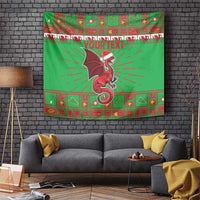 Personalized Wales Nadolig Llawen Tapestry Welsh Dragon Mascot - Merry Xmas - Wonder Print Shop