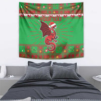 Personalized Wales Nadolig Llawen Tapestry Welsh Dragon Mascot - Merry Xmas - Wonder Print Shop