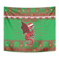 Personalized Wales Nadolig Llawen Tapestry Welsh Dragon Mascot - Merry Xmas - Wonder Print Shop