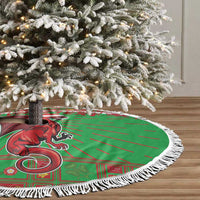 Personalized Wales Nadolig Llawen Tree Skirt Welsh Dragon mascot - Merry Xmas - Wonder Print Shop