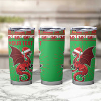 Personalized Wales Nadolig Llawen Tumbler Cup Welsh Dragon mascot - Merry Xmas - Wonder Print Shop