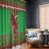 Personalized Wales Nadolig Llawen Window Curtain Welsh Dragon Mascot - Merry Xmas - Wonder Print Shop