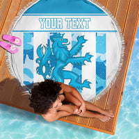 Personalized Luxembourg Beach Blanket Roude Leiw Grunge Style - Wonder Print Shop