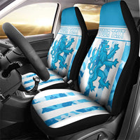 Personalized Luxembourg Car Seat Cover Roude Leiw Grunge Style - Wonder Print Shop