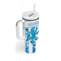 Personalized Luxembourg Tumbler With Handle Roude Leiw Grunge Style - Wonder Print Shop