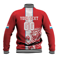 Custom Luxembourg Football Baseball Jacket Les Lions Rouges - Wonder Print Shop