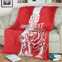 Custom Luxembourg Football Blanket Les Lions Rouges