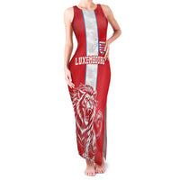 Custom Luxembourg Football Family Matching Tank Maxi Dress and Hawaiian Shirt Les Lions Rouges - Wonder Print Shop