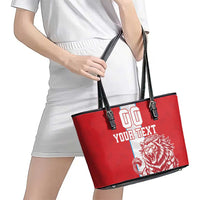 Custom Luxembourg Football Leather Tote Bag Les Lions Rouges - Wonder Print Shop