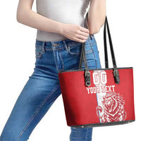 Custom Luxembourg Football Leather Tote Bag Les Lions Rouges - Wonder Print Shop