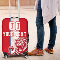 Custom Luxembourg Football Luggage Cover Les Lions Rouges - Wonder Print Shop