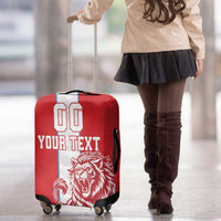 Custom Luxembourg Football Luggage Cover Les Lions Rouges - Wonder Print Shop